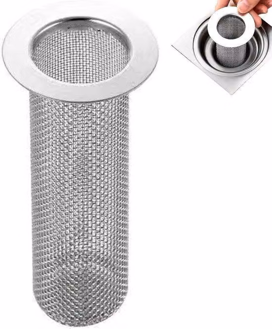 Filtro per bagno, filtro per lavandino, filtro per capelli in acciaio inossidabile, filtro per scarico, filtro per lavabo per camper e WC