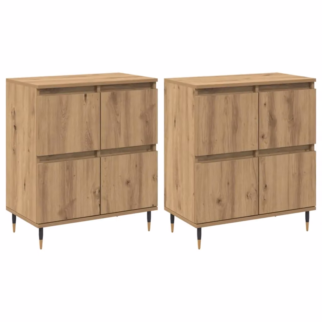 Set di 2 armadi moderni vidaXL in legno rovere marrone, L: 60 cm, P: 35 cm, H: 70 cm – 2