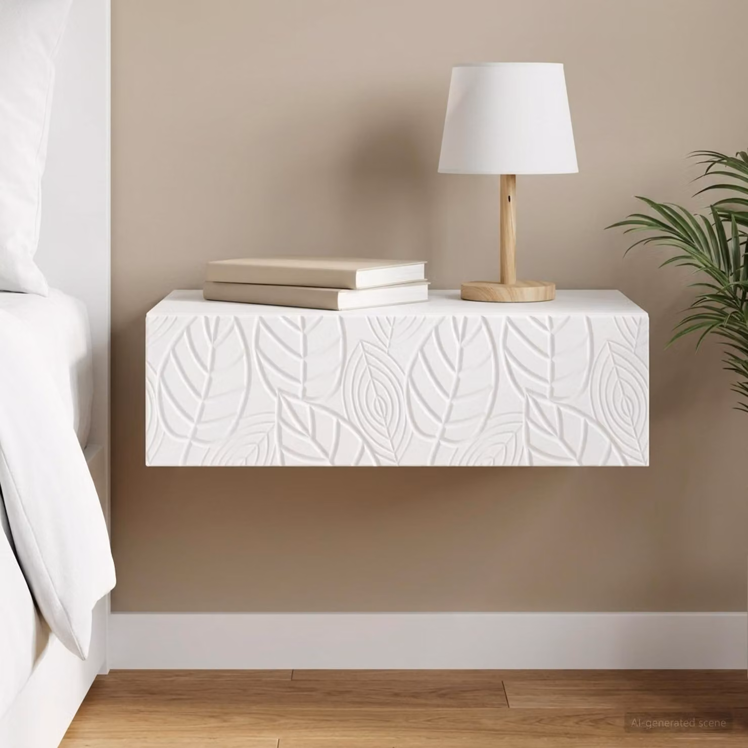 vidaXL Tavolino da Parete Laterale Moderno Bianco L: 87,5 cm, P: 34,5 cm, H: 17 cm