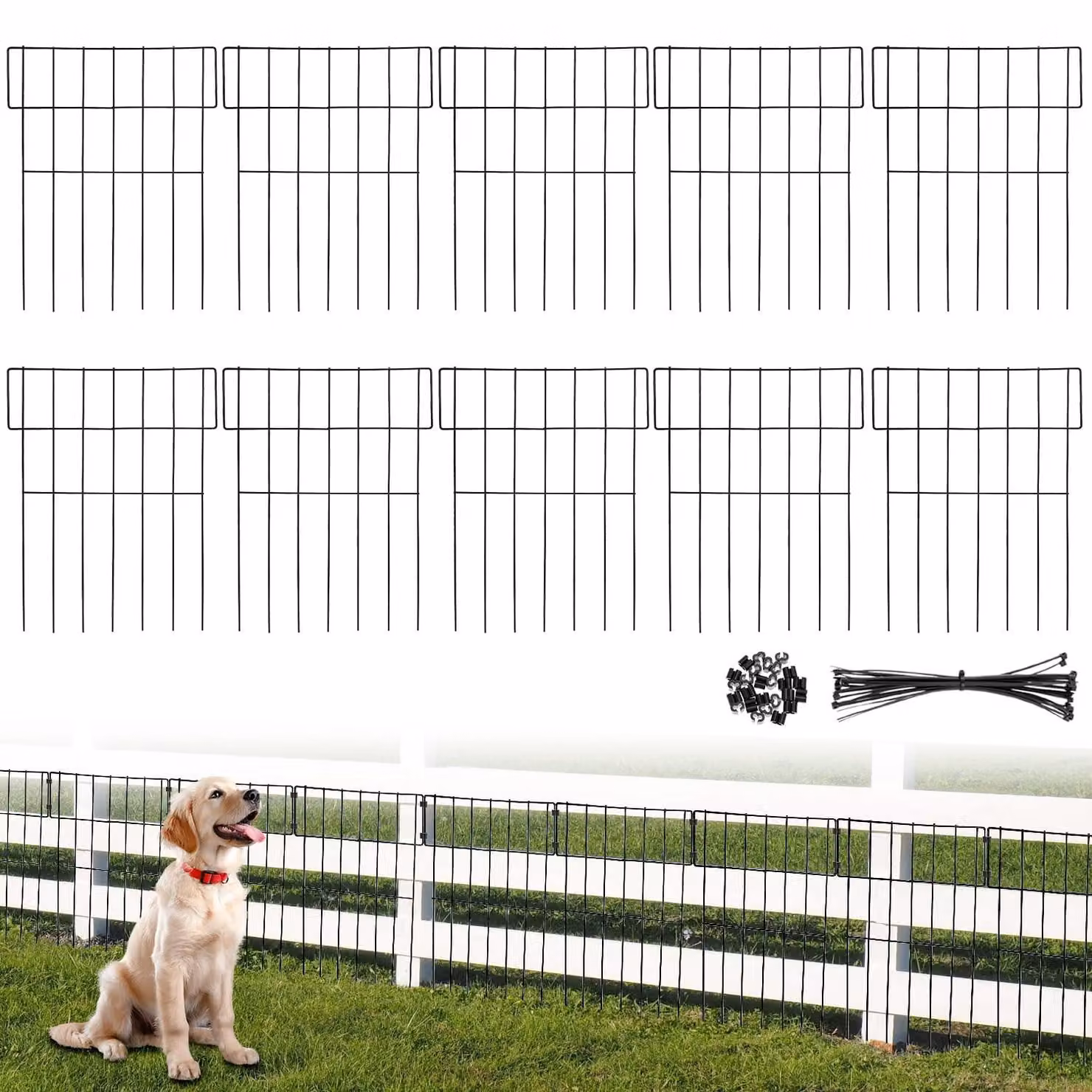 Solidchoice - Set di 10 recinzioni per animali, ideali per giardino e parco