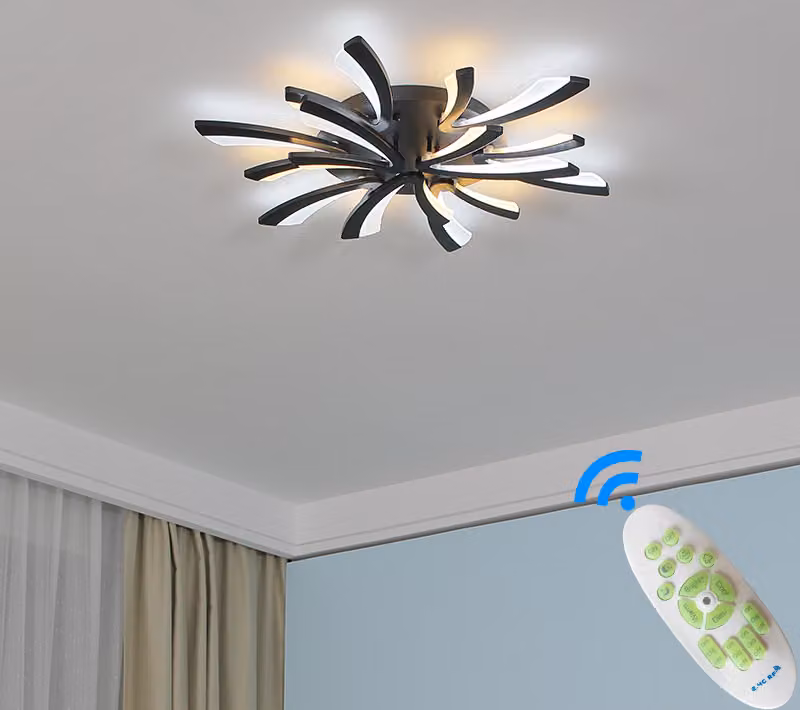 Plafoniera a LED XW062-9Black 90cm con telecomando Plafoniera a LED dimmerabile regolabile in colore/luminosità