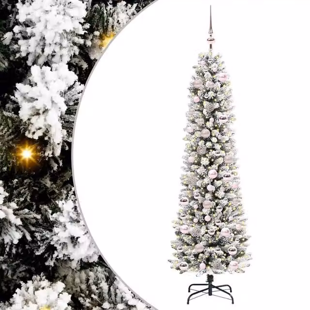 Albero di Natale artificiale moderno con 300 LED bianco caldo, colore verde, altezza: 180 cm