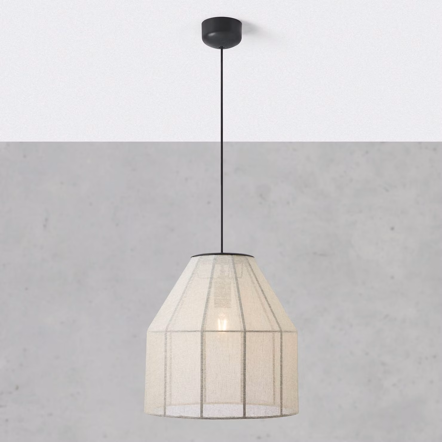 Markslöjd Lampada a sospensione Aiko, dimmerabile, Crema / Ambra, Soggiorno / Sala da pranzo, Tessuto / Stoffa / Seta, Lampada a sospensione