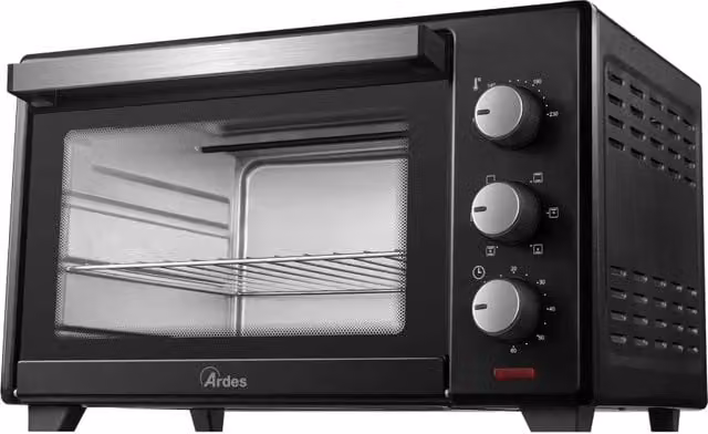 Forno elettrico ventilato Ardes Gustavo nero da 30 litri con funzione aria calda e timer da 1600 W – 1