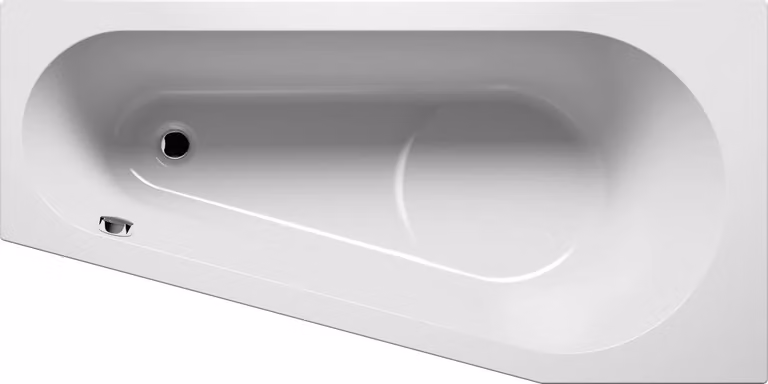 RIHO Delta baignoires d'angle, version gauche, à encastrer, 1 place, blanc, B069001005, B069001005