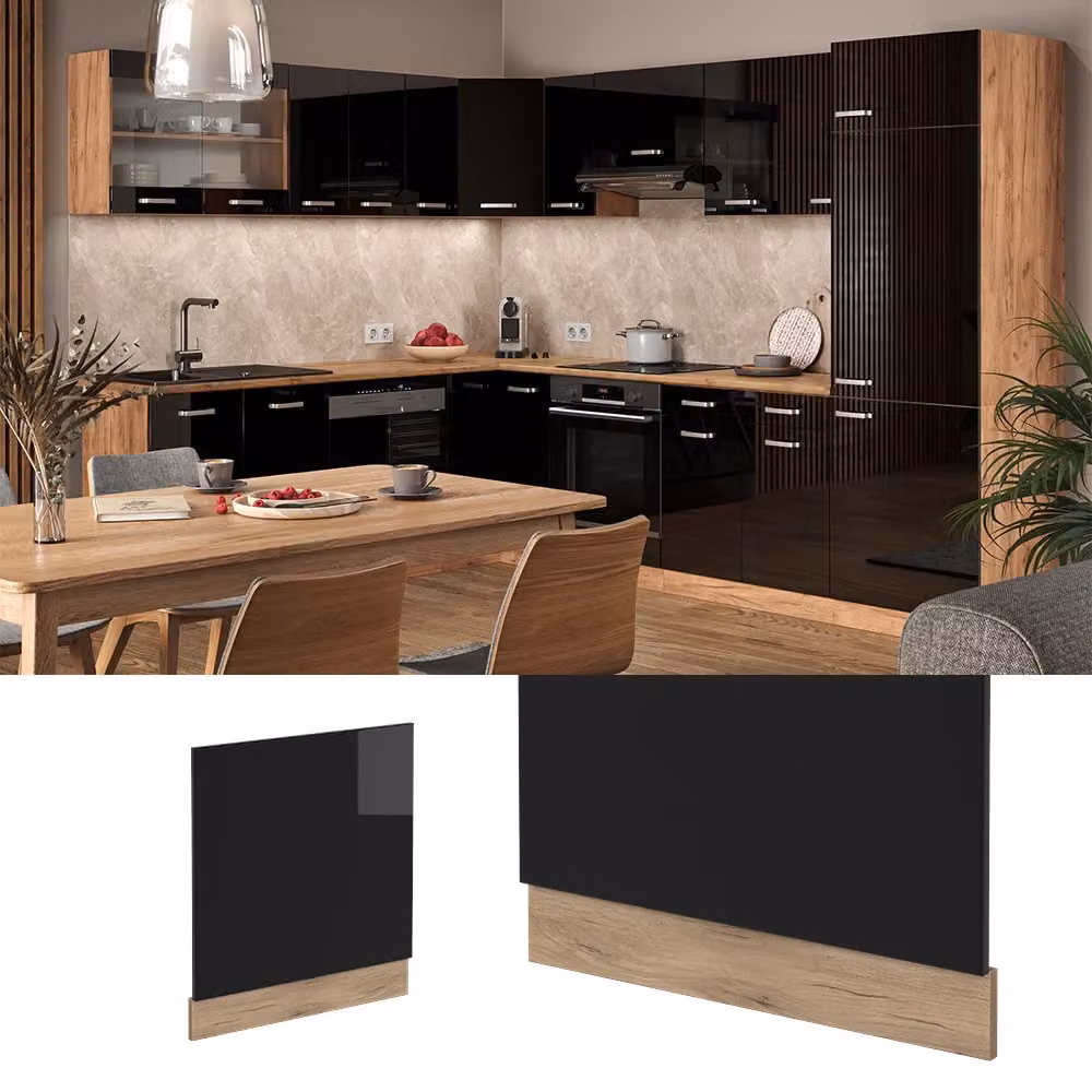 Pannello frontale Vicco R-Line Nero lucido e Rovere dorato, Larghezza: 60 cm – 2