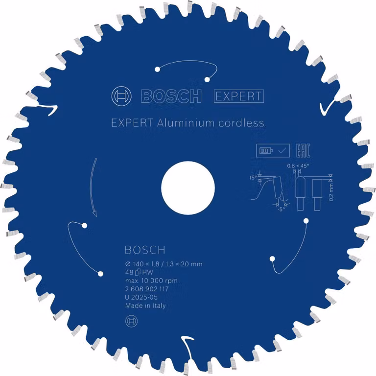 Lama circolare Bosch EXPERT per alluminio, 140x20 mm, Z48