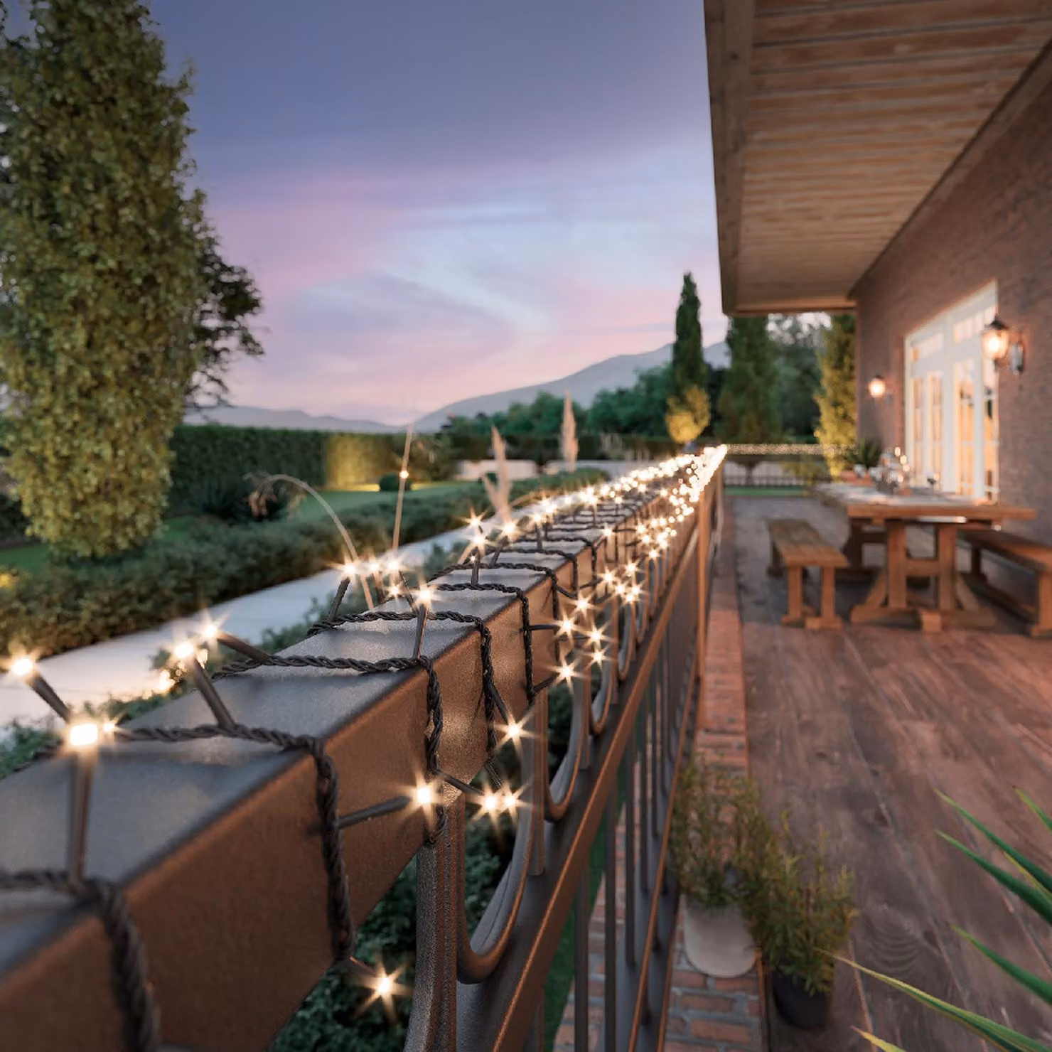 Ghirlanda luminosa a LED solare - 360 LED bianco caldo - 8 funzioni - L: 27 m - ricaricabile tramite USB