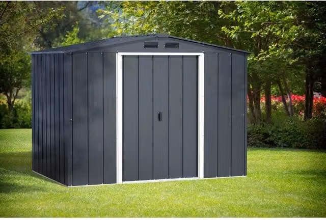 Casetta in metallo 8 x 6 Ezooza 1821 x 2620x 1910 mm grigia: una soluzione durevole per i tuoi spazi esterni