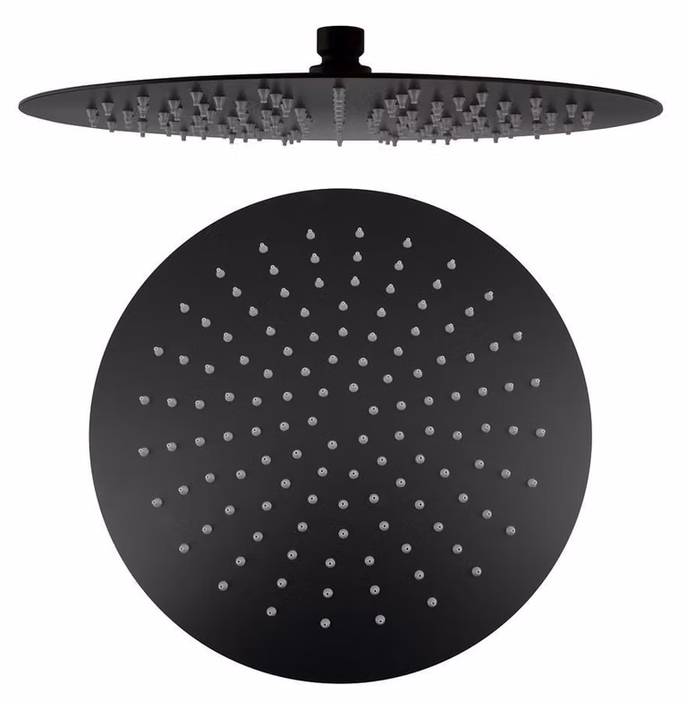 Sapho Slim - Soffione doccia, diametro 300 mm, nero opaco MS573B
