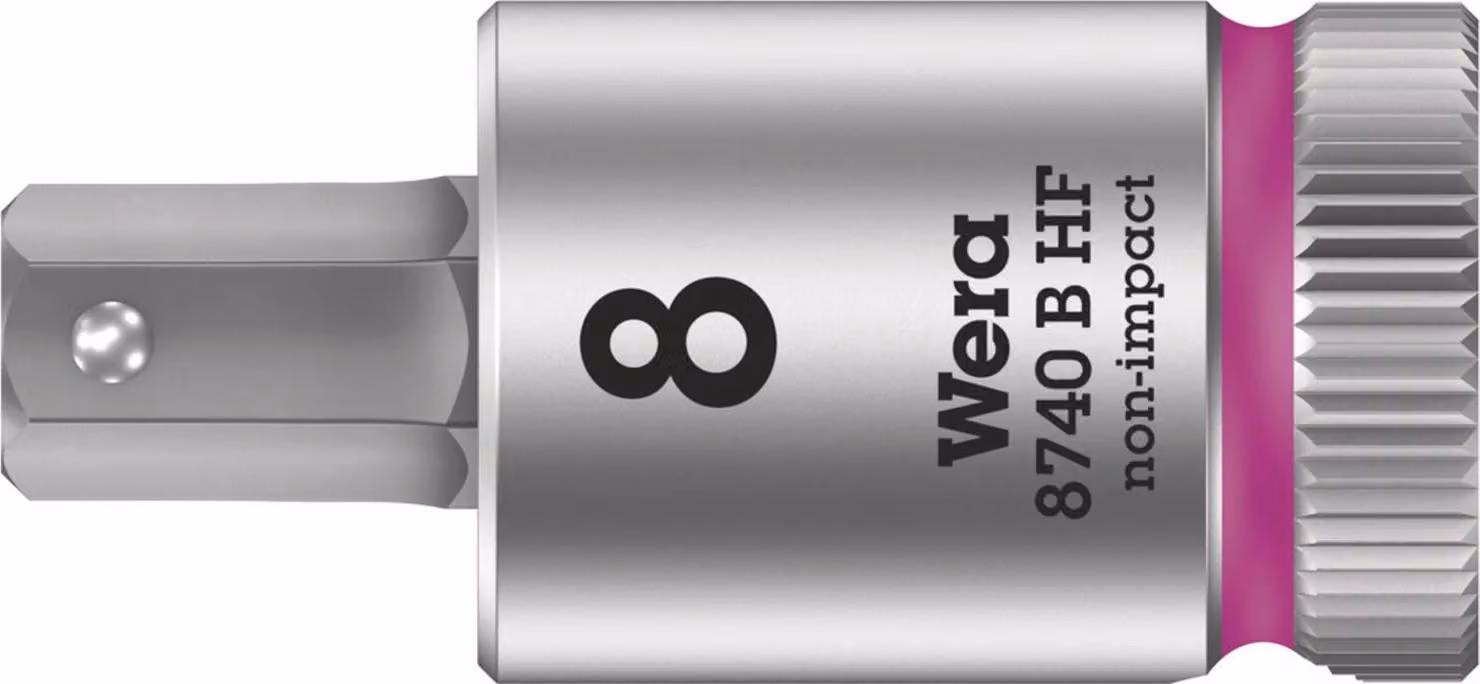 Inserto per cacciavite a esagono incassato da 3/8" con funzione di bloccaggio, 8x38,5 mm, Wera | 4013288188779