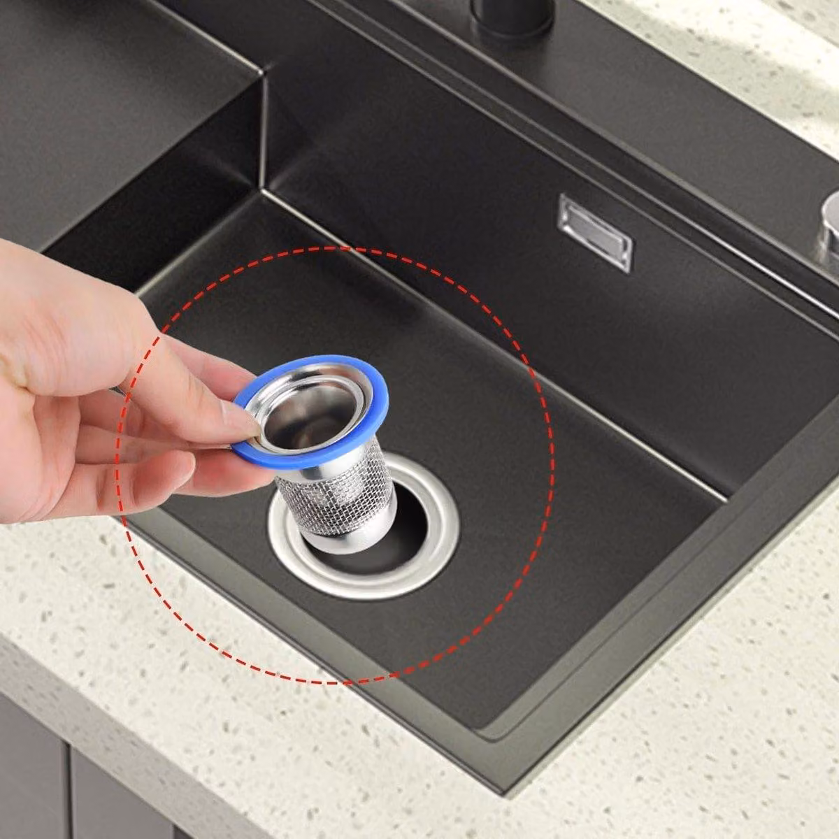 Valvola anti-odori per soffione doccia, dotata di filtro removibile, che riduce gli odori e le ostruzioni causate dai capelli, adatta a scarichi di diametro compreso tra 39 e 50 mm
