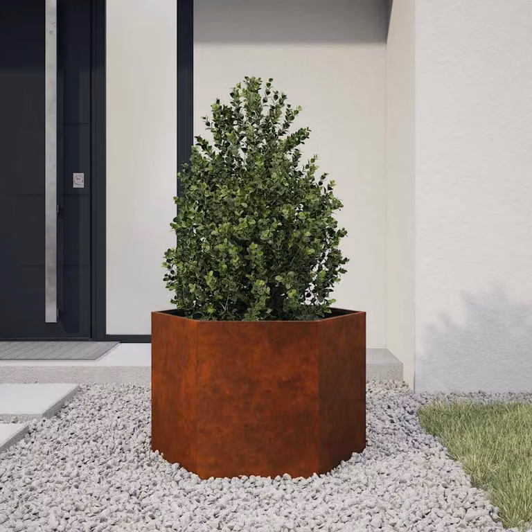 vidaXL Fioriera in Acciaio Corten Marrone L: 60 cm, P: 60 cm, H: 45 cm