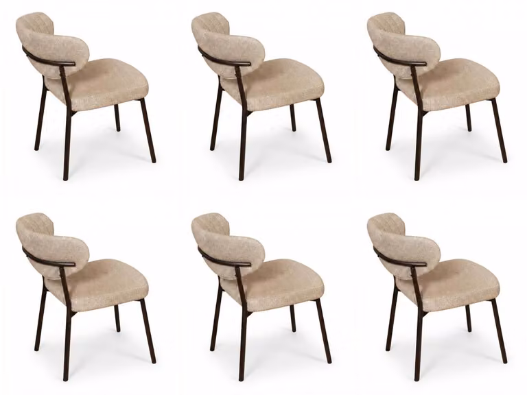 6 sedie, stile moderno, colore beige, imbottitura morbida e confortevole, nuove, compatte e versatili