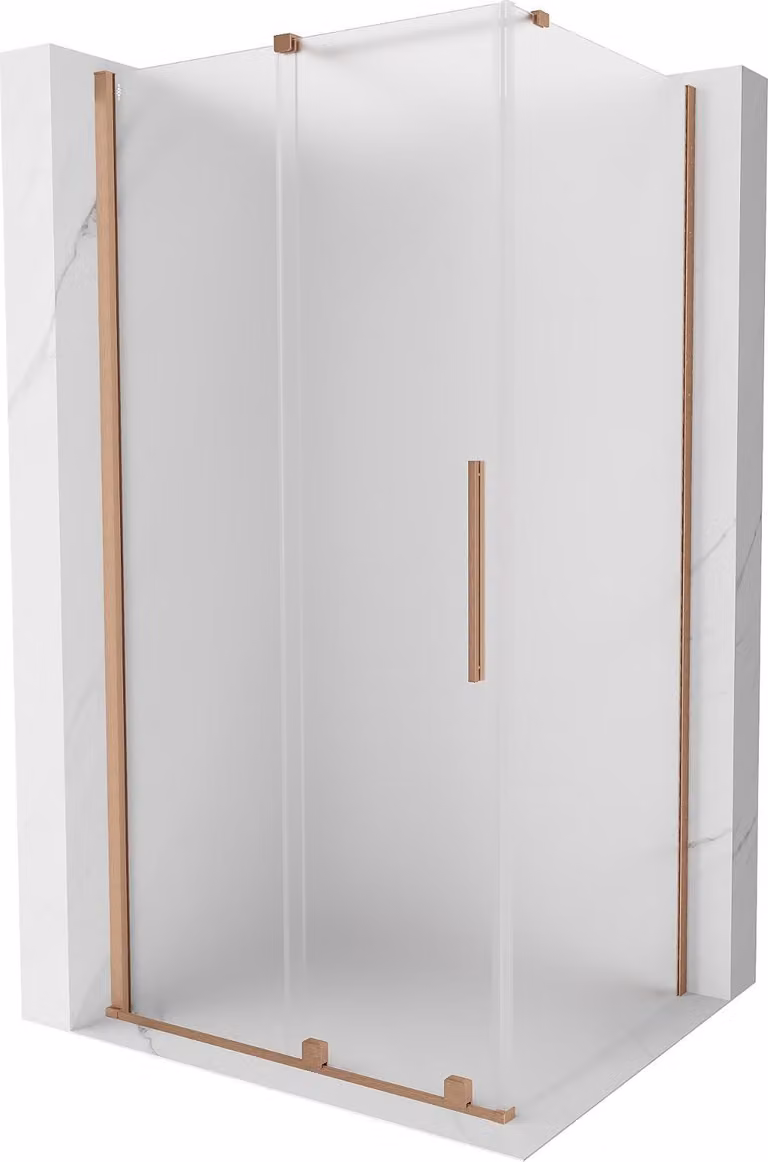 Mexen Velar cabina doccia scorrevole 120 x 85 cm, brinata, rame spazzolato - 871-120-085-31-65