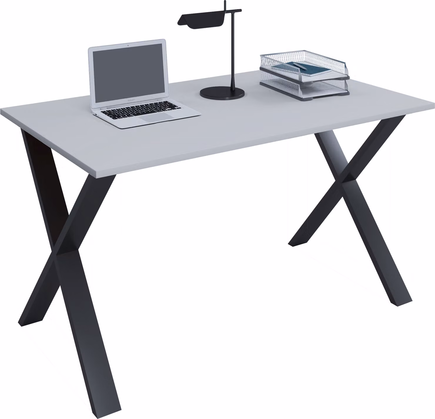 Scrivania in legno | H. 76 x W. 140 x T. 80 cm | Tavolo per computer semplice | piedini in metallo di alta qualità | Tavolo da lavoro | Mobili da ufficio - Lona X