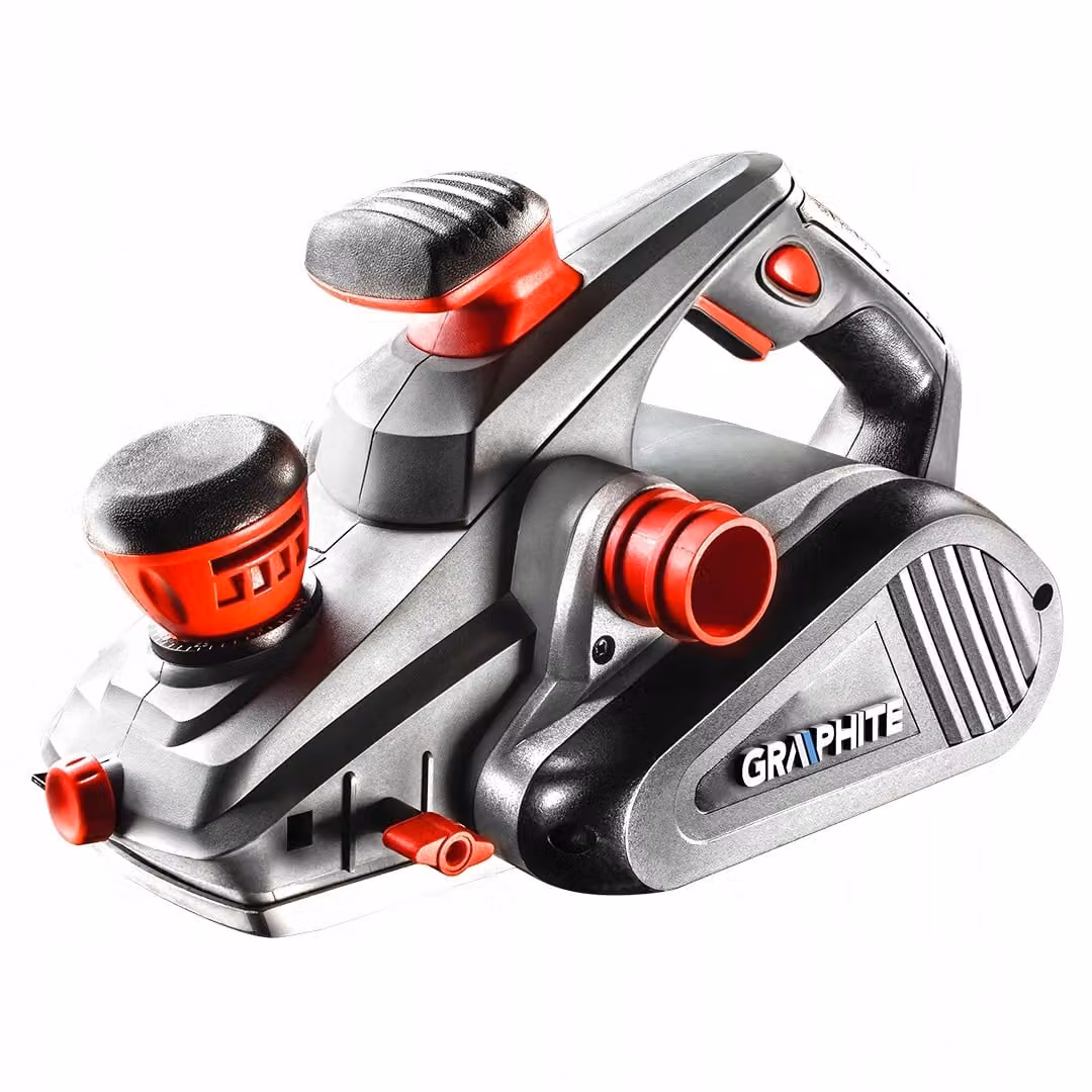 Pialla elettrica GRAPHITE 1300 watt - larghezza di piallatura 110 mm, profondità di taglio fino a 3,5 mm - pialla con sacchetto raccoglipolvere, guida di taglio e supporto, fresa per scanalature