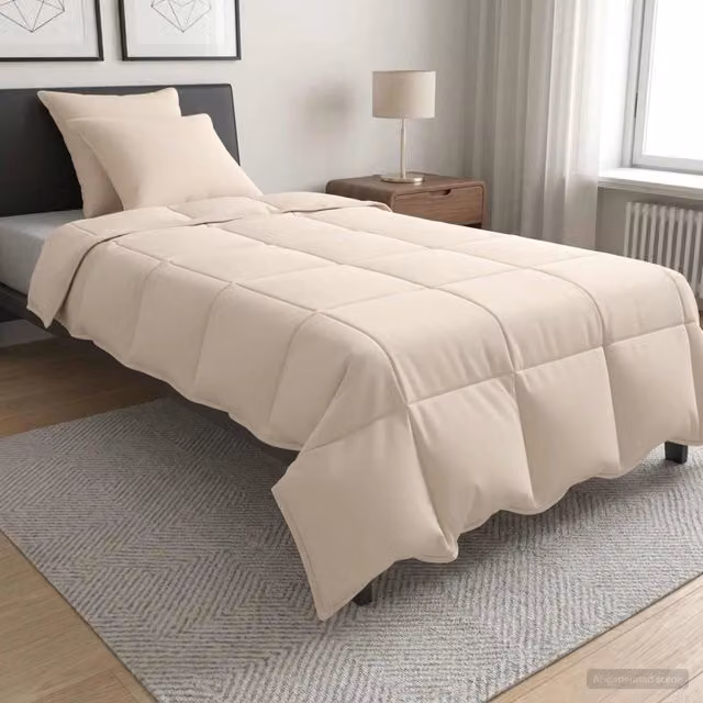 Set di Piumoni 2 pz 140 x 220 cm 250 gsm Kapok Naturale Beige 3431776