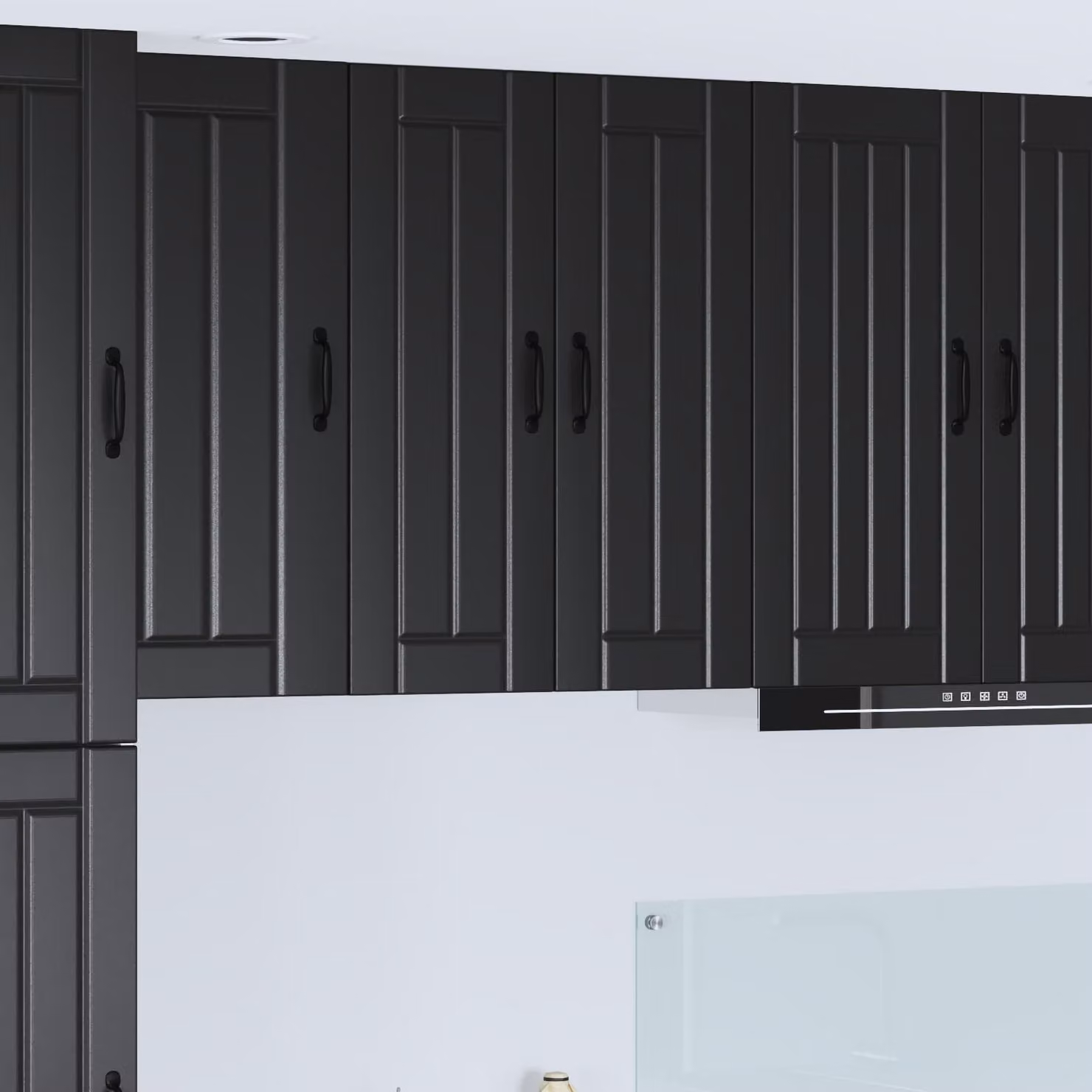 vidaXL Mobile in vetro da parete LUCCA Nero 60 x 31 x 80 cm