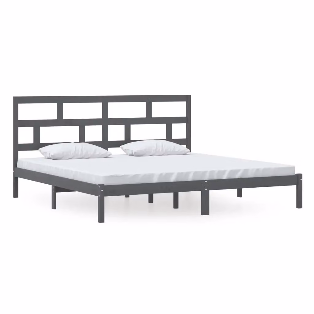 Giroletto vidaXL in legno massello di pino grigio stile rustico L/P: 200 x 200 cm – 2