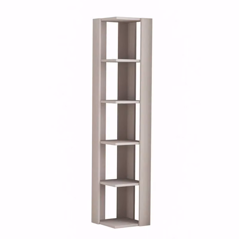 Libreria angolare moderna EFFEZETA Nati color mocha con 5 ripiani, H 161 cm x L 34 cm x P 34 cm – 2