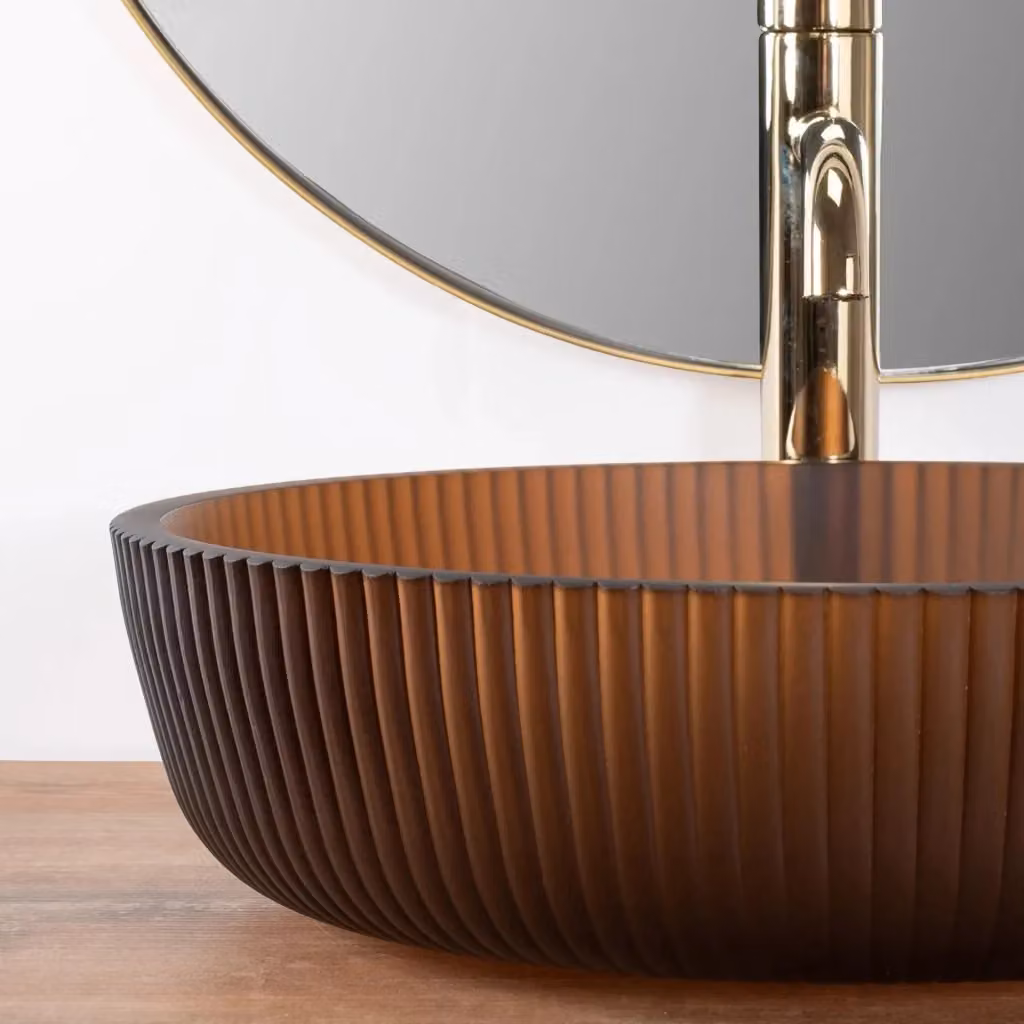 Lavabo da appoggio Rea Jodi colore marrone – 2