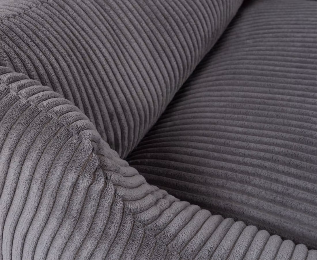 Cuccia per cani Knuffelwuff in velluto a coste con carattere intrecciato a mano Olivia M-L 85 x 63 cm Grigio