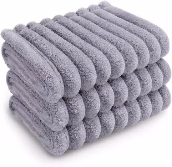 Set di 3 coperte lavabili in lavatrice per cani e gatti in flanella - grigio 76 x 104 cm