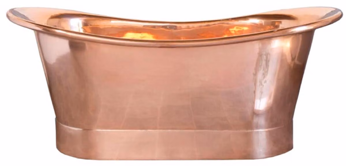 Casa Padrino Luxury Art Nouveau copper bathtub 170 x 71 x H. 71 cm - Freestanding retro bathtub - Rustic copper bathroom furniture