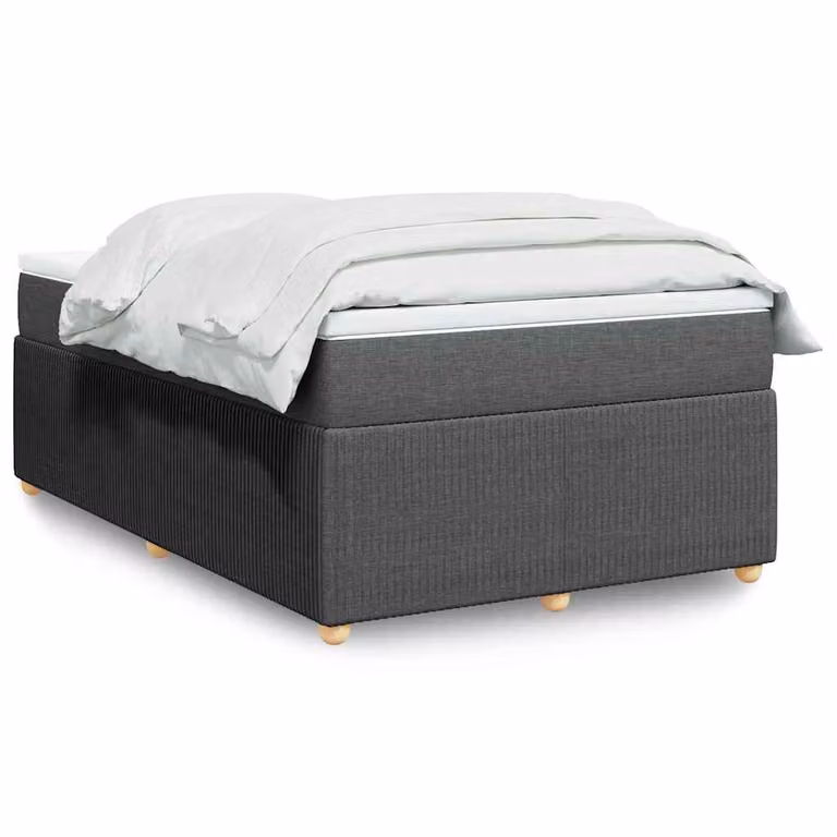 vidaXL Giroletto a Molle con Materasso Ibrido in Tessuto Grigio e Bianco L/P/H: 120 x 190 cm