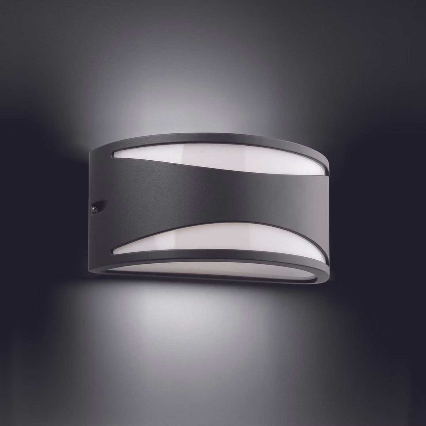 Faro 70697, applique da esterno, grigio scuro, alluminio, IP44, I, E27