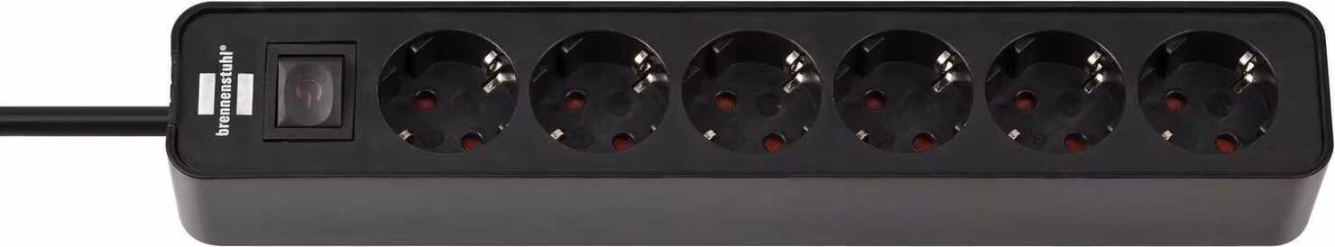 brennenstuhl 1153260000 brennenstuhl prese Ecolor, 6 vie, nero