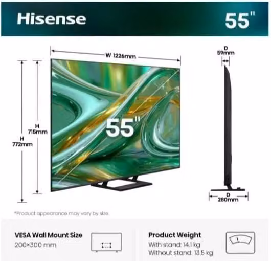 55 e89s mini led 4k uhd vidaa 144hz - 55E89S