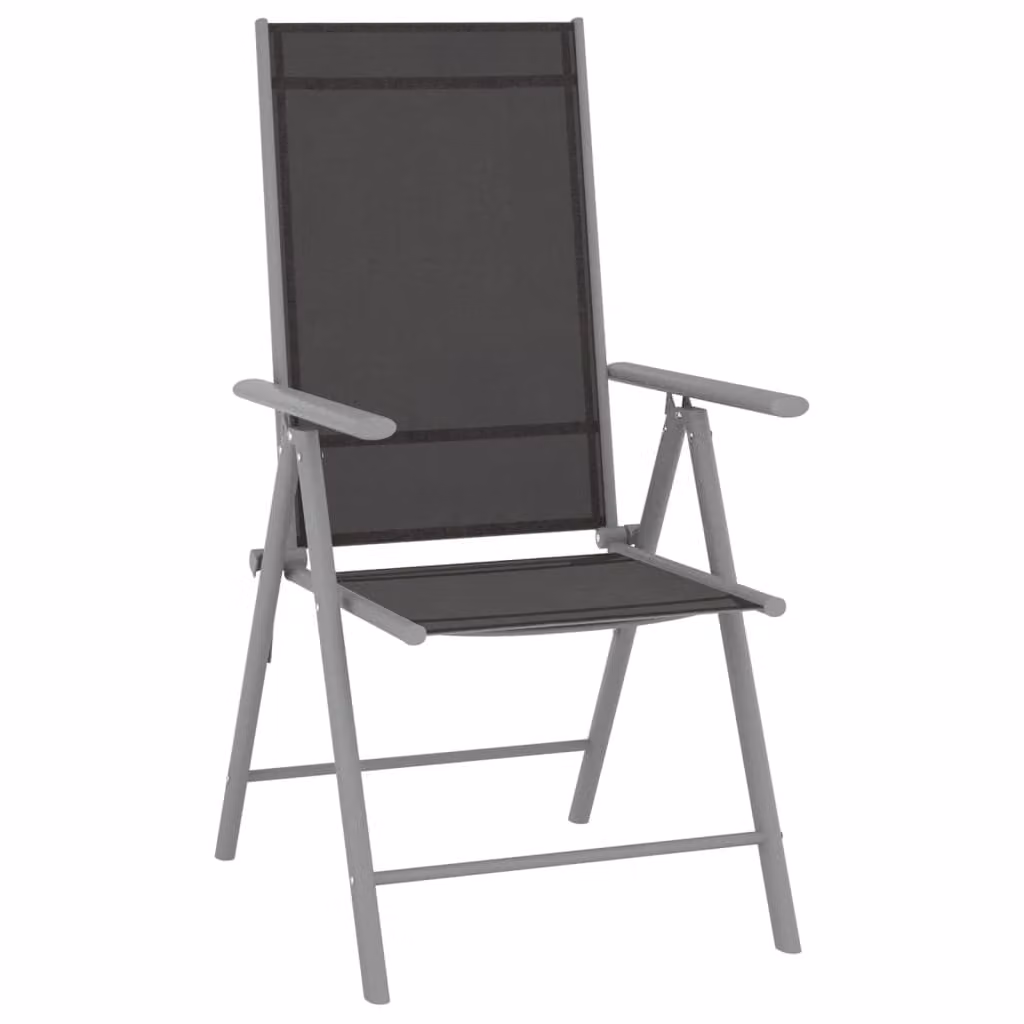 set da pranzo da giardino da 10 pezzi in nero e argento