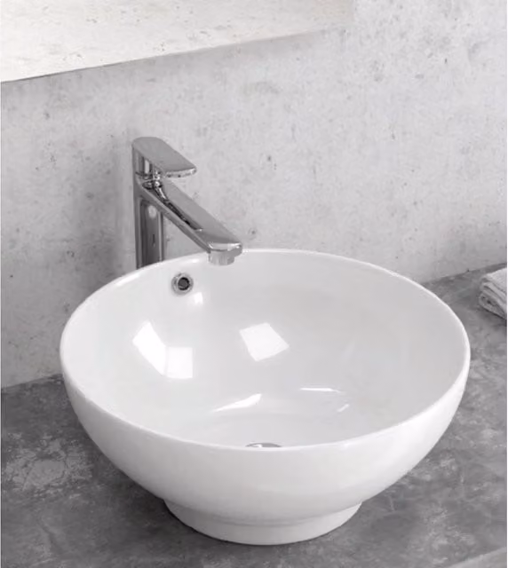 Lavabo rotondo da appoggio senza foro SOA 40x40x17 cm