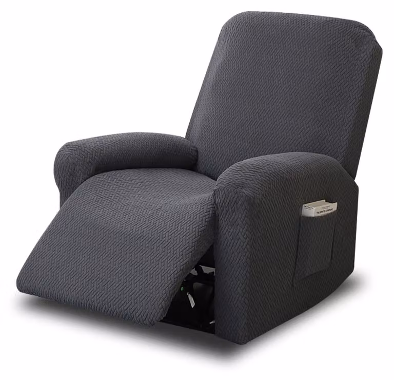 Omgoods - Copertura per poltrona, set da 4 pezzi - Copertura in tessuto regolabile - Protezione impermeabile per mobili - Copertura per poltrona relax - Design elasticizzato con tasche