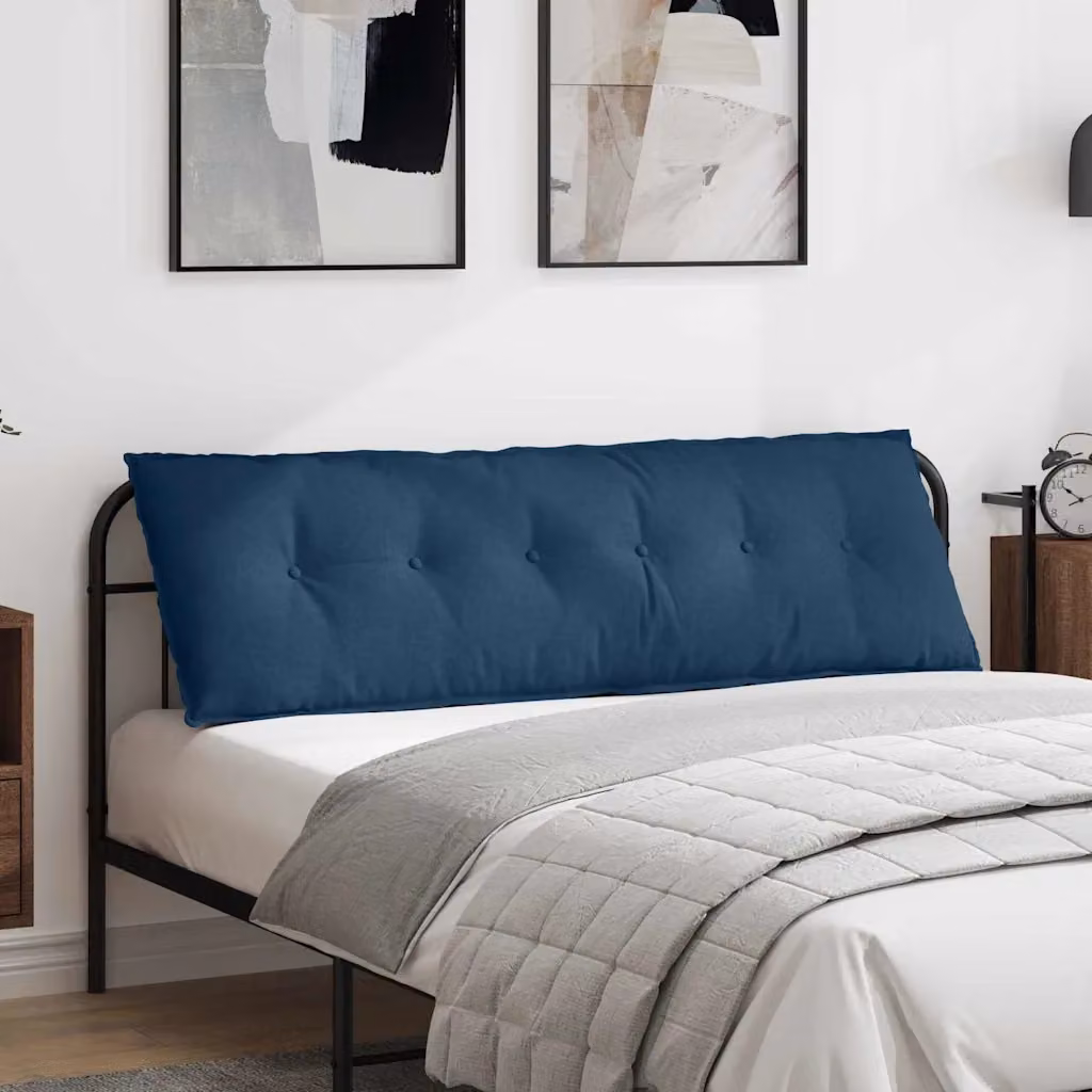 Cuscino per schiena vidaXL blu in tessuto con rivestimento rimovibile L 160 x P 50 x H 19 cm
