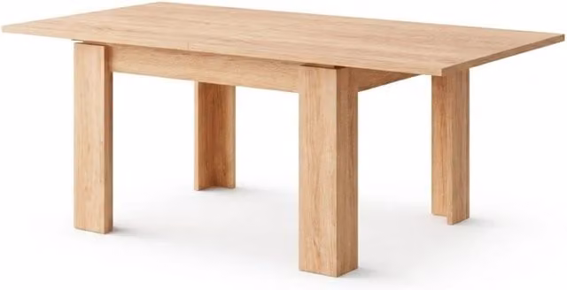 Tavolo da cucina e sala da pranzo allungabile con design moderno in rovere, ideale per 4-8 persone, L/P/H: 90 x 90 / 180 x 90 cm