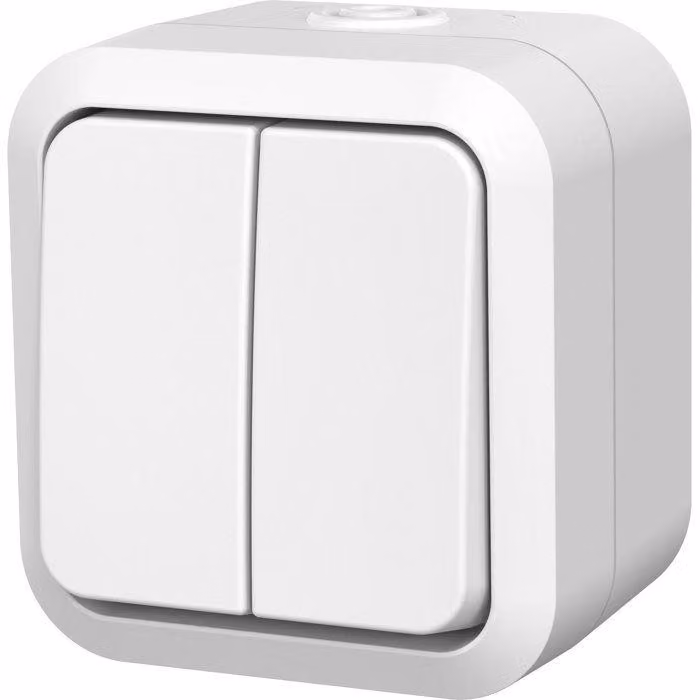 Interruttore doppio a levetta impermeabile QUARX Aqua Pro IP55 250 V 10 A, collegamento rapido, bianco