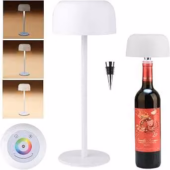 Lampada da tavolo wireless, dimmerabile, mini lampada da comodino, con 3 temperature di colore, ideale per camera da letto e uso esterno