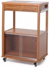 Carrello porta vivande Benchef Foppapedretti in legno color noce con ruote e finitura opaca – 1