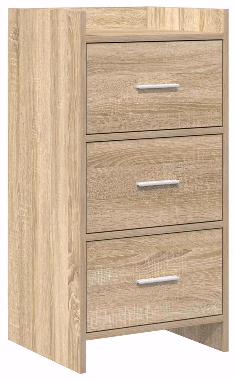 Mobiletto contenitore in legno composito effetto noce Sonoma, dimensioni 40 x 36 x 80 cm