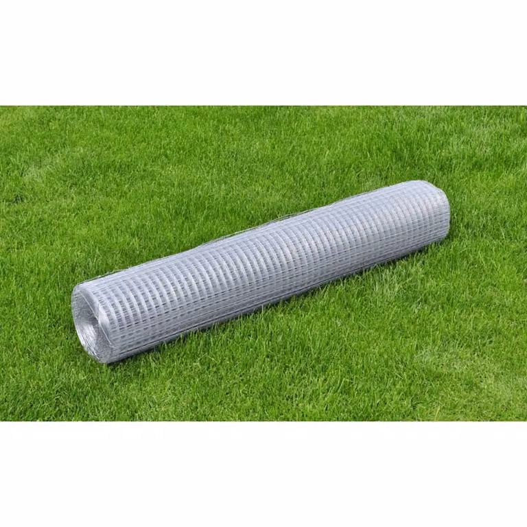 Recinzione in rete per pollaio vidaXL in acciaio zincato argento, H: 25 cm, L: 1 m