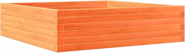 Fioriera rialzata per piante fiori patio giardino finitura a cera 90 x 90 x 23 cm legno di pino massiccio marrone 02_0038527