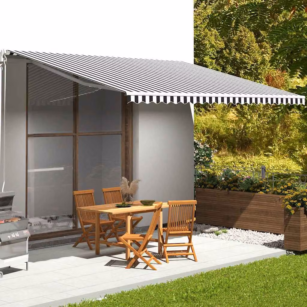 Tessuto di ricambio per tenda da sole vidaXL in poliestere, antracite e bianco, L: 500 cm x P: 350 cm
