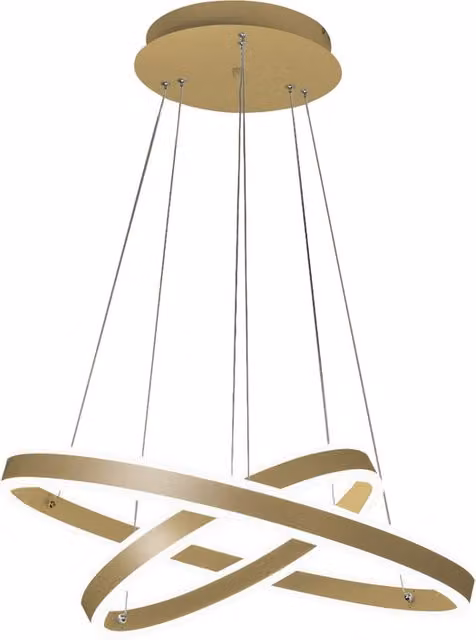 Lampada a Sospensione LED Palau Fabas Luce, Dimmerabile, Oro Opaco, Ø60 e Ø40 cm