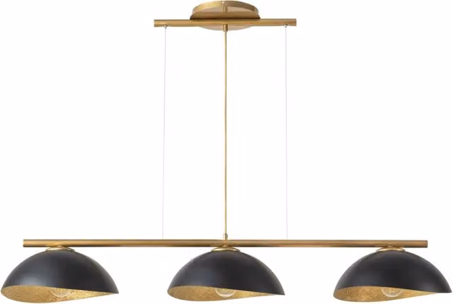 Lampada sospesa Sigma Solar 3 luci E27 oro/nero design