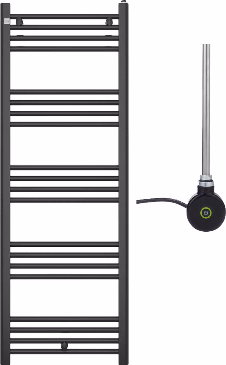 Granitan - Radiatore da bagno - Asciugamani - 140x50 cm - Nero - elettrico - con resistenze - PUERTO