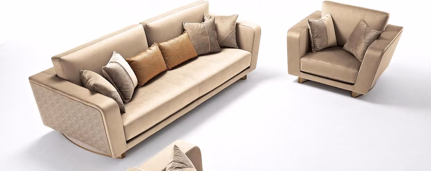 Sofagarnitur 3+1 Sitzer Set Design Sofas Polster Couchen Leder Relax Moderne