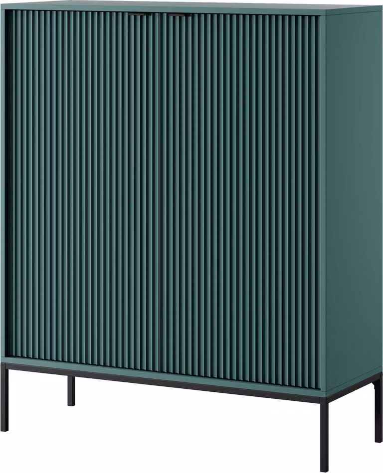 FURNLUX Credenza Avon Verde e Nero 104cm / Colore principale: Verde / Dimensioni: 104 x 125 x 39 cm